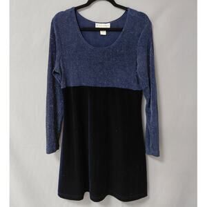 Betsy's Things Made in USA Blue Short Colorblock Dress Women Size 12
